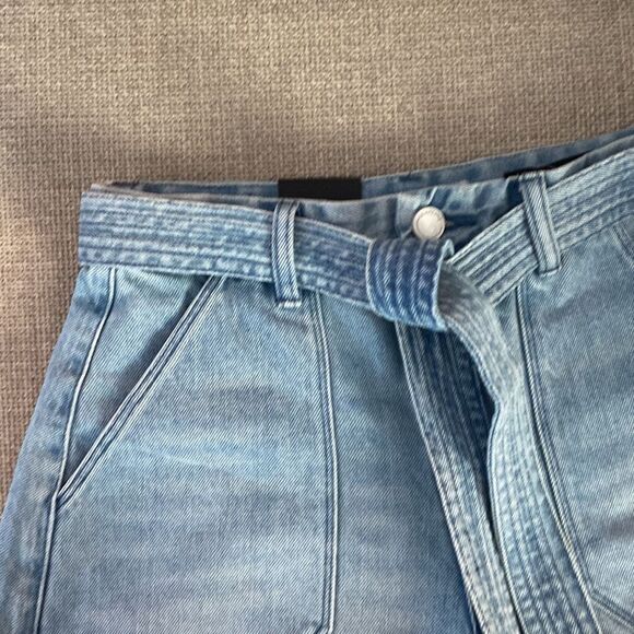 NWT Blank NYC Light Blue Jean Belted Shorts Size 24 - Picture 5 of 12